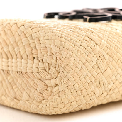 Loewe Calfskin Raffia Paulas Ibiza Square Bucket Bag Natural Tan 1958891