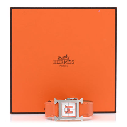 Hermes Stainless Steel Swift 21mm Heure H Watch Orange 1844390