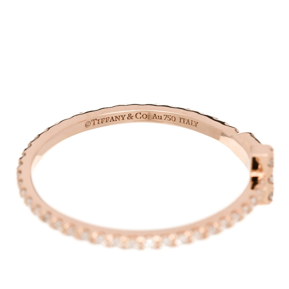 Tiffany 18K Rose Gold Diamond T Wire Pave Ring