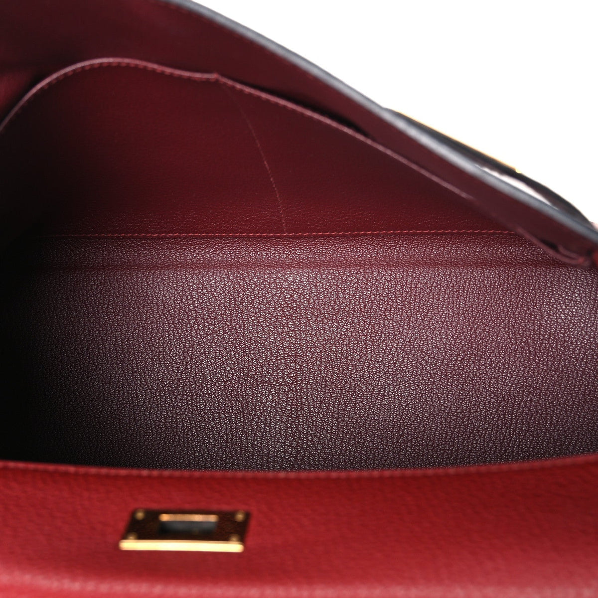 Hermes Taurillon Clemence Retourne Kelly 35 Rouge Garance