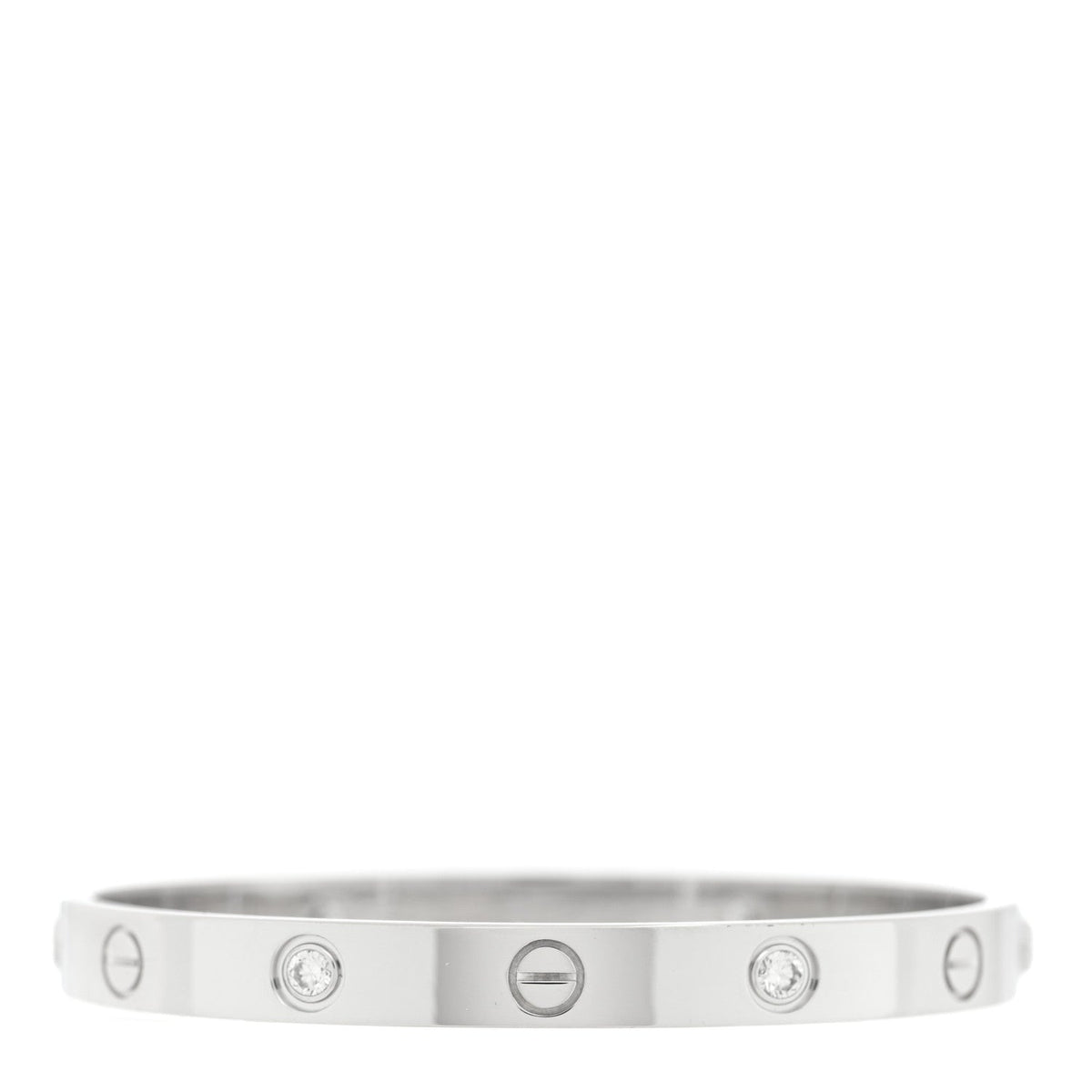 Cartier 18K White Gold 4 Diamond LOVE Bracelet 16