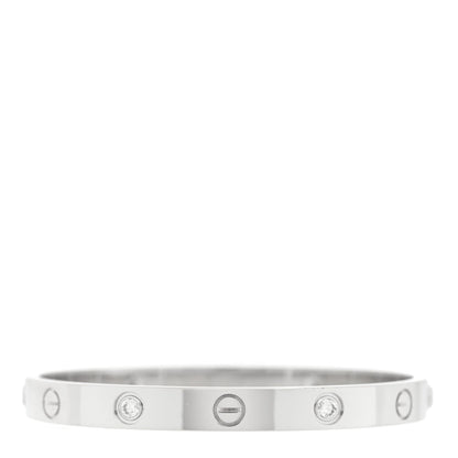 Cartier 18K White Gold 4 Diamond LOVE Bracelet 16