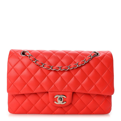 Chanel Lambskin Quilted Medium Double Flap Red