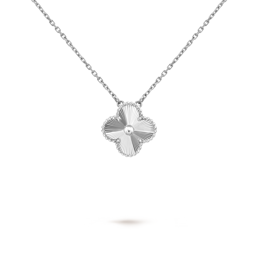 18K Gold VCA Vintage Alhambra Guilloché Pendant