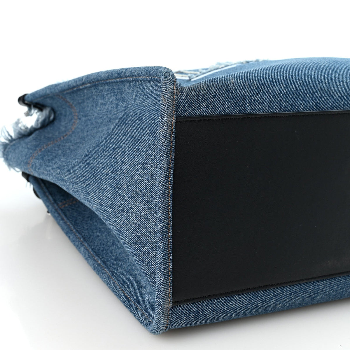 Lanvin Denim Logo Embroidered In & Out GM Tote Bag Blue