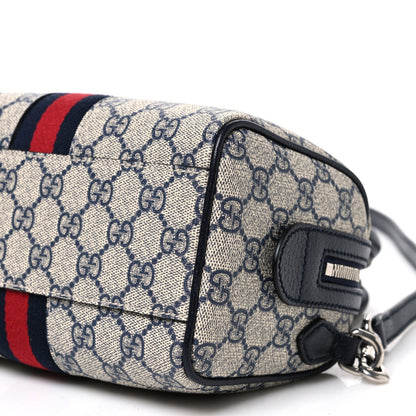Gucci GG Supreme Calfskin Mini Ophidia Top Handle Bag Beige Blue