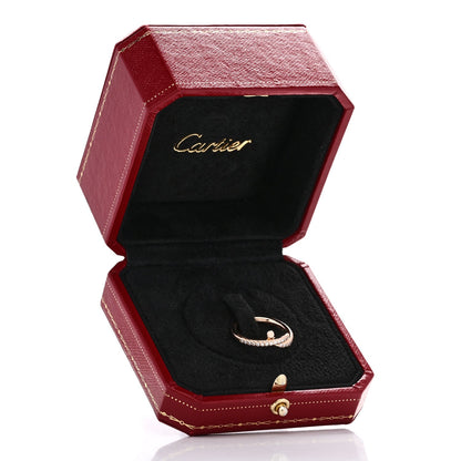 Cartier 18K Pink Gold Diamond Entrelaces Ring 48 4.5