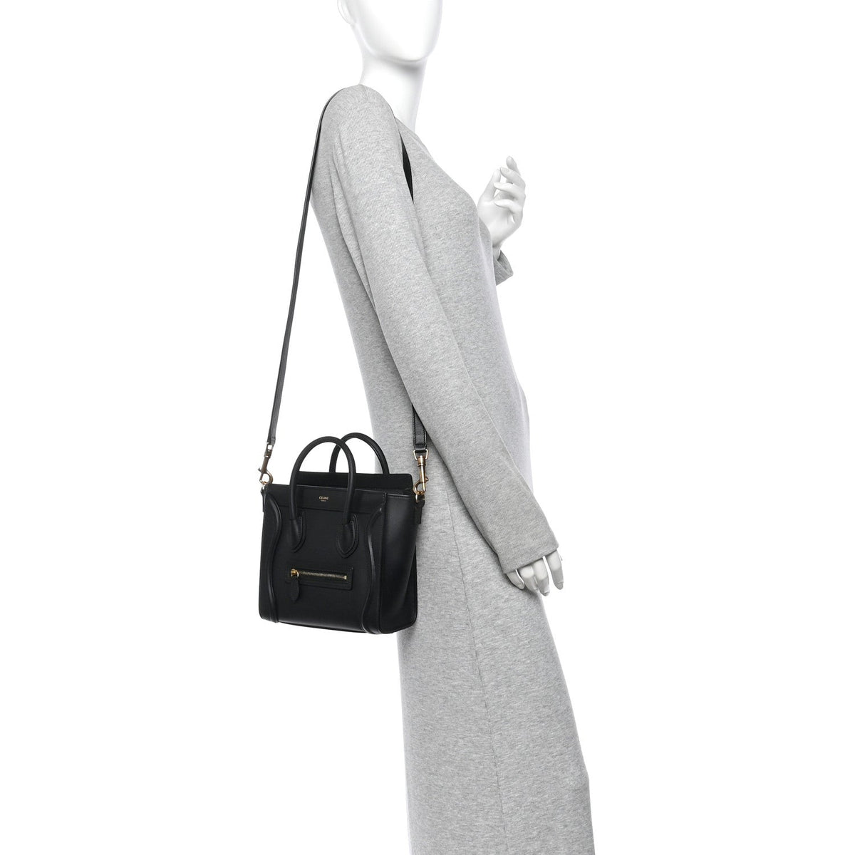 Celine Smooth Calfskin Nano Luggage Black