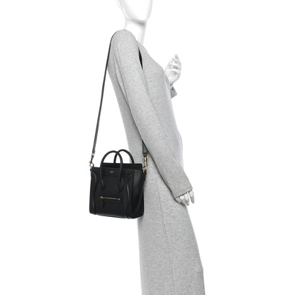 Celine Smooth Calfskin Nano Luggage Black