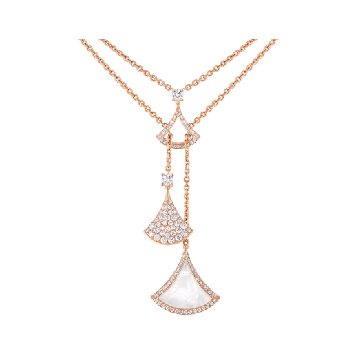 18K Rose Gold Diamond Mother of Pearl Divas' Dream Necklace