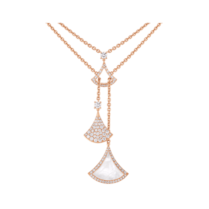 18K Rose Gold Diamond Mother of Pearl Divas' Dream Necklace