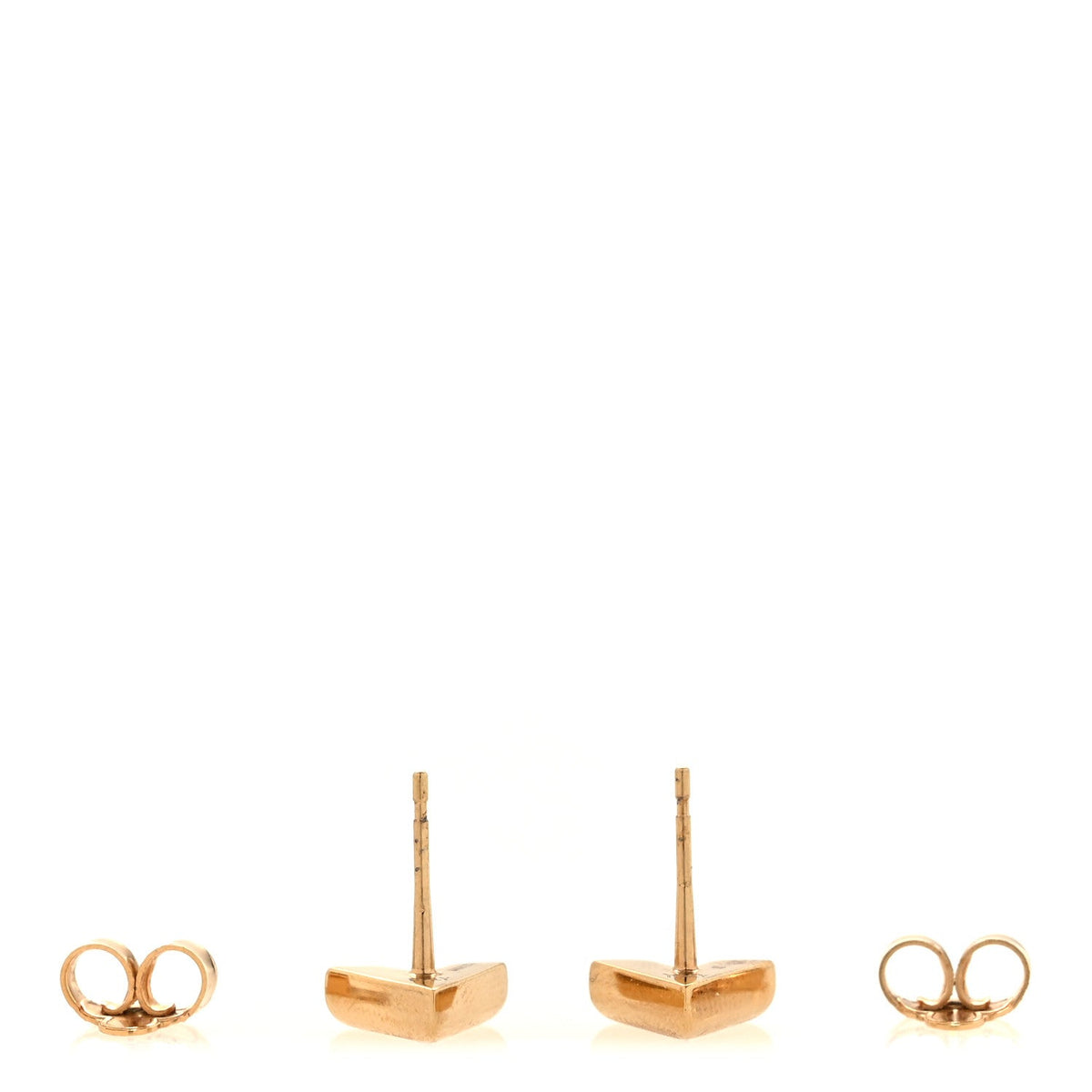 Louis Vuitton Brass Essential V Stud Earrings Gold