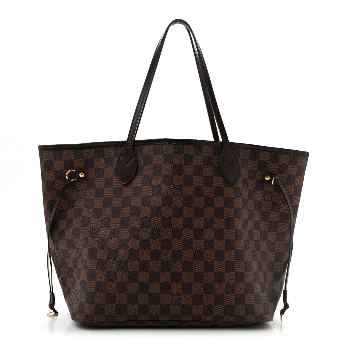 Louis Vuitton Coated Canvas Damier Ebene Neverfull MM Tote Bag Brown 1983208
