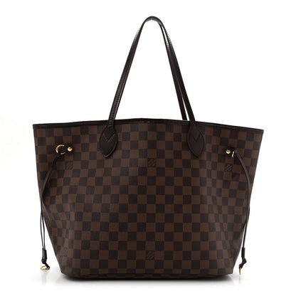 Louis Vuitton Coated Canvas Damier Ebene Neverfull MM Tote Bag Brown 1983208