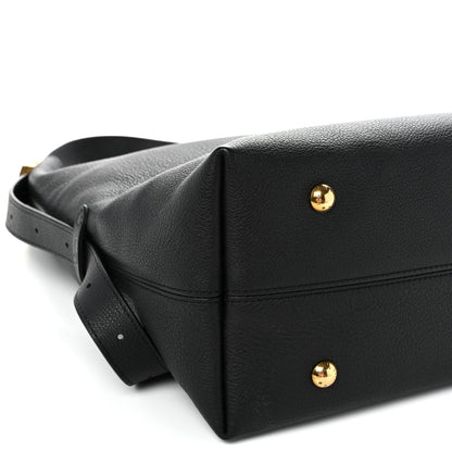 Louis Vuitton Grained Calfskin Low Key Hobo MM Black