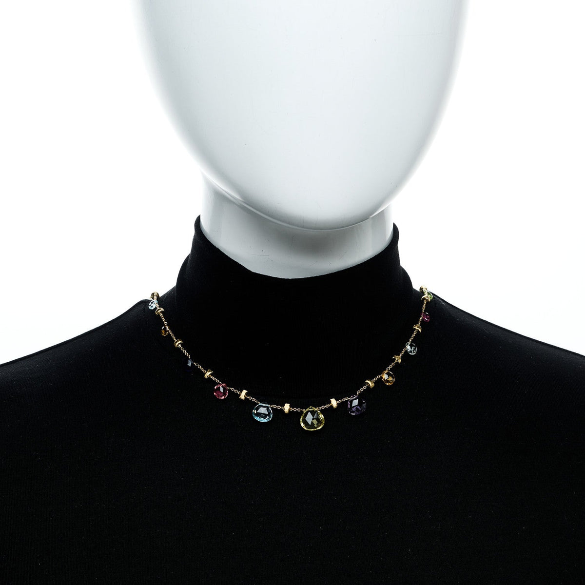 Marco Bicego 18K Yellow Gold Multi Gemstone Paradise Station Necklace
