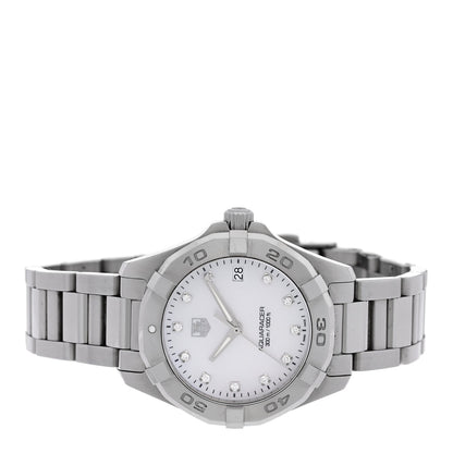 Tag Heuer Stainless Steel Diamond 33mm Aquaracer Quartz Watch WAF1313