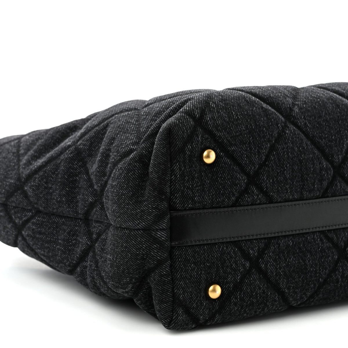 Chanel Denim Calfskin Quilted Small Deauville Tote Black