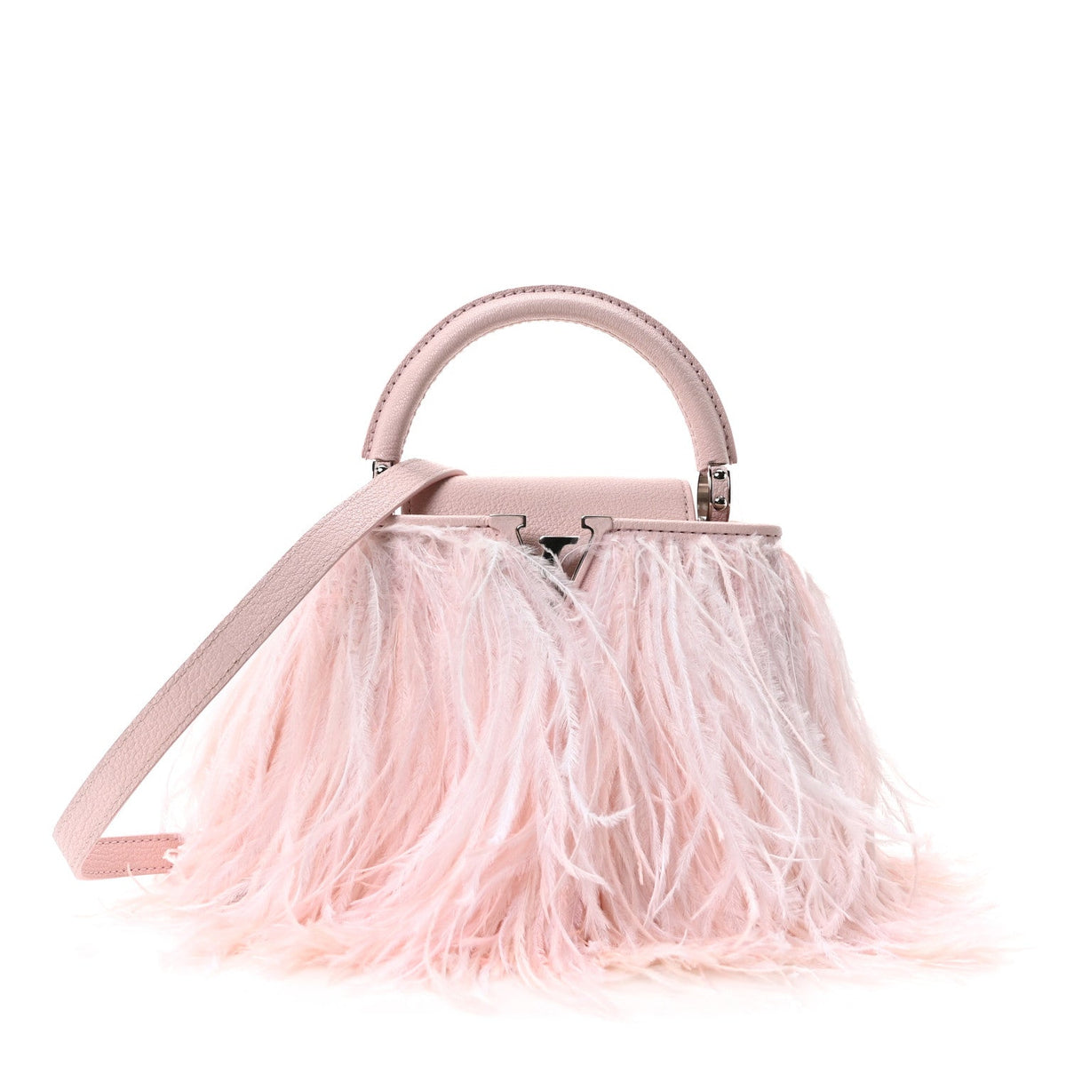 Louis Vuitton Ostrich Feather Capucines Mini Pink