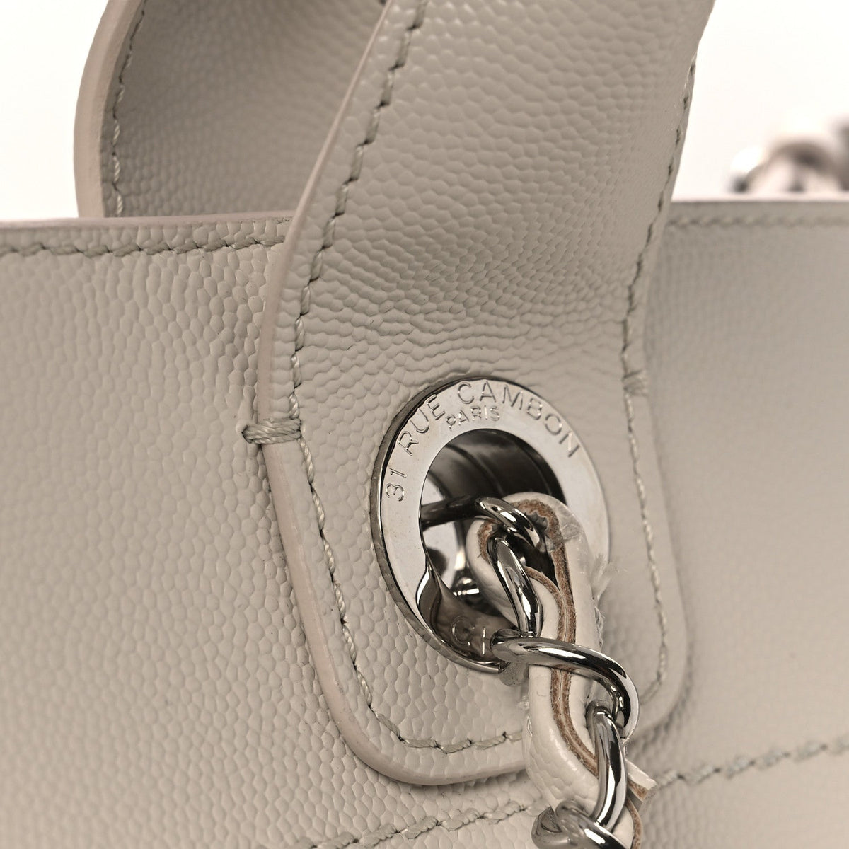 Chanel Caviar Medium Studded Deauville Tote Ivory 1889632
