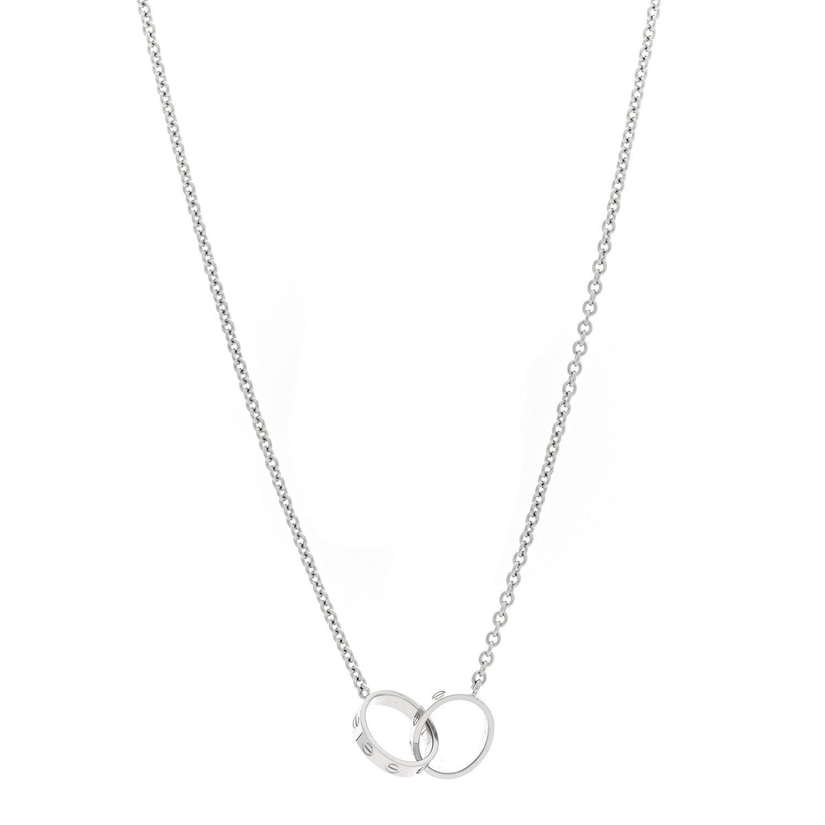 Cartier 18K White Gold Interlocking LOVE Necklace