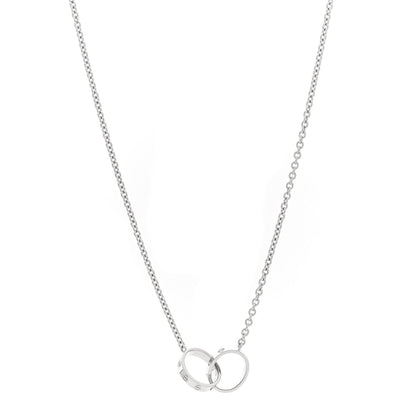 Cartier 18K White Gold Interlocking LOVE Necklace