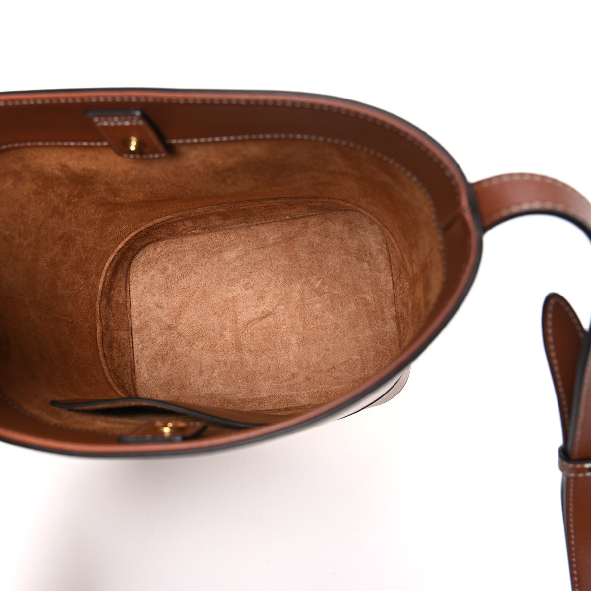 Celine Smooth Calfskin Small Cuir Triomphe Bucket Bag Tan