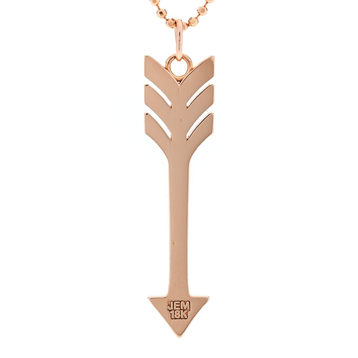 Jennifer Meyer 18K Rose Gold Diamond Arrow Pendant Necklace