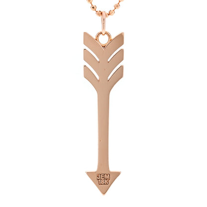 Jennifer Meyer 18K Rose Gold Diamond Arrow Pendant Necklace