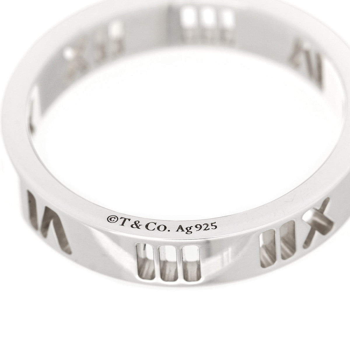 Sterling Silver Narrow Atlas Pierced Ring 50 5.25