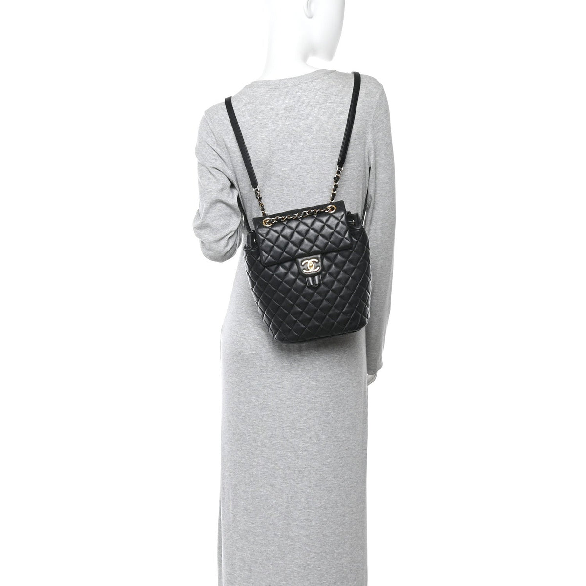 Chanel Lambskin Quilted Small Urban Spirit Backpack Black