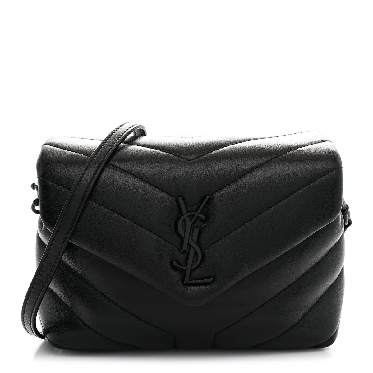 Saint Laurent Calfskin Toy Loulou Crossbody Bag Black