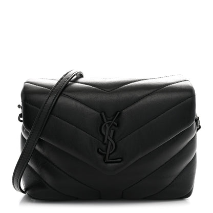 Saint Laurent Calfskin Toy Loulou Crossbody Bag Black