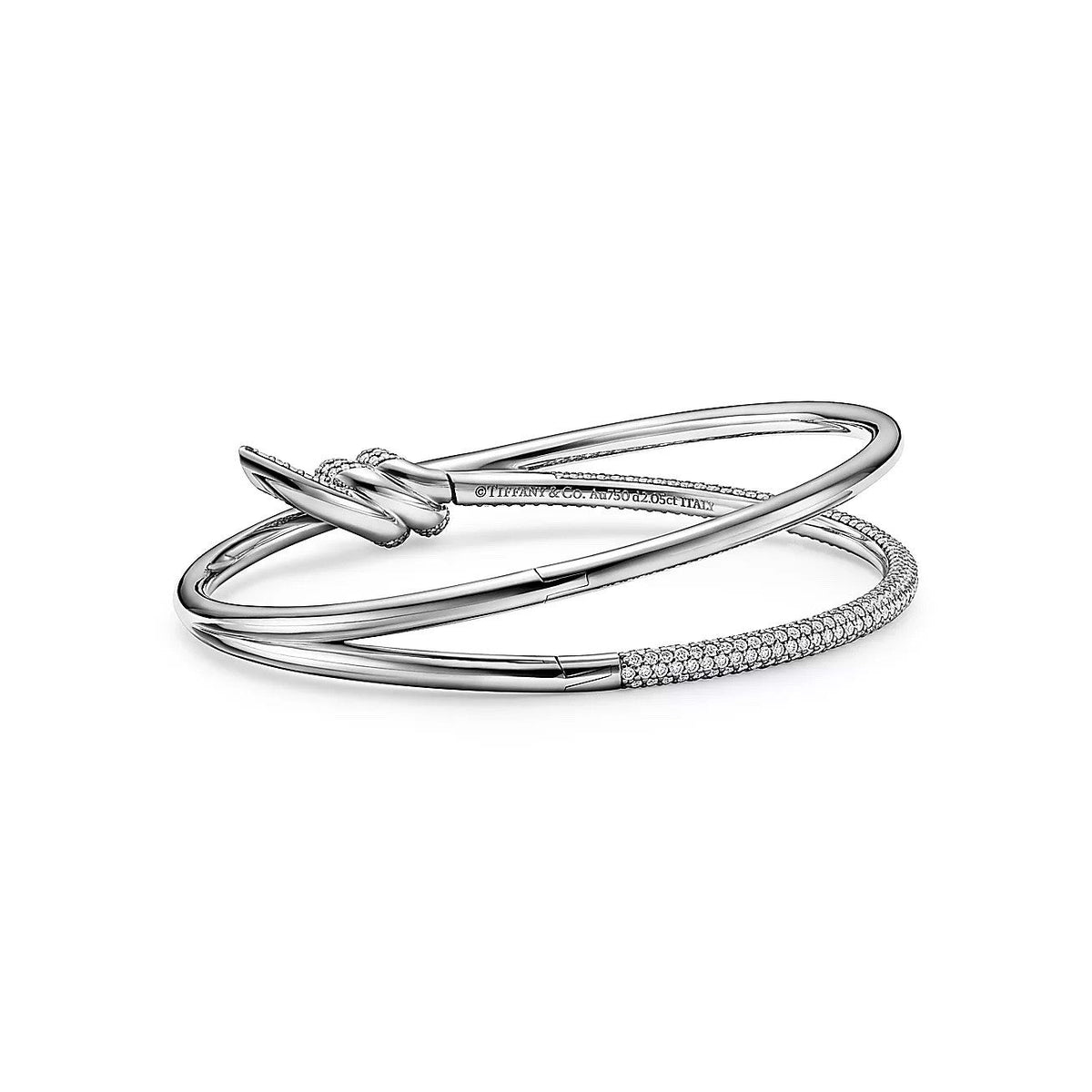 18K Gold Diamond Tiffany Knot Double Row Bracelet