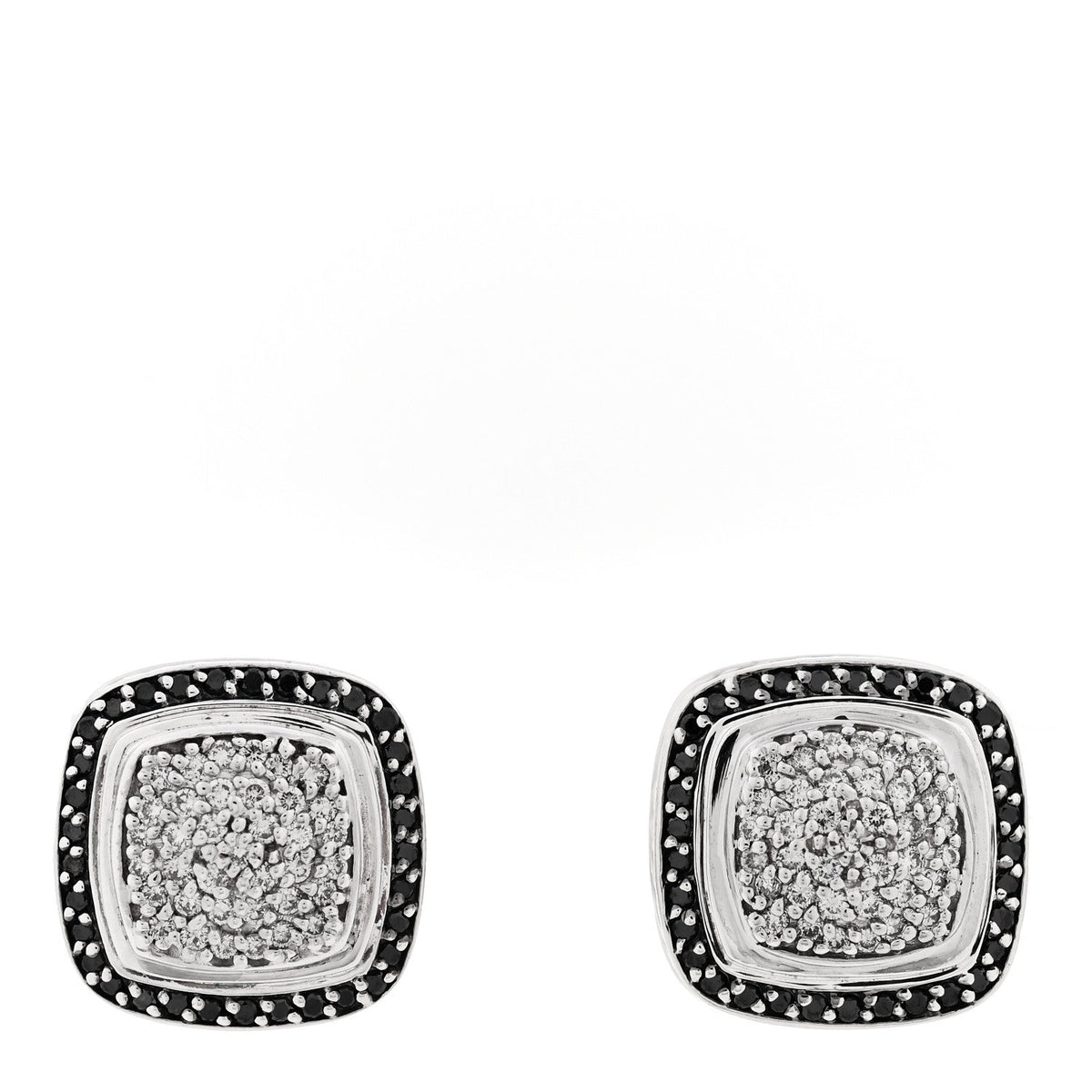 David Yurman Sterling Silver Black Diamond 11mm Pavé Albion Earrings