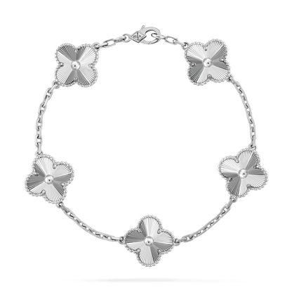 18K Gold Guilloche VCA Vintage Alhambra Bracelet 5 Motifs