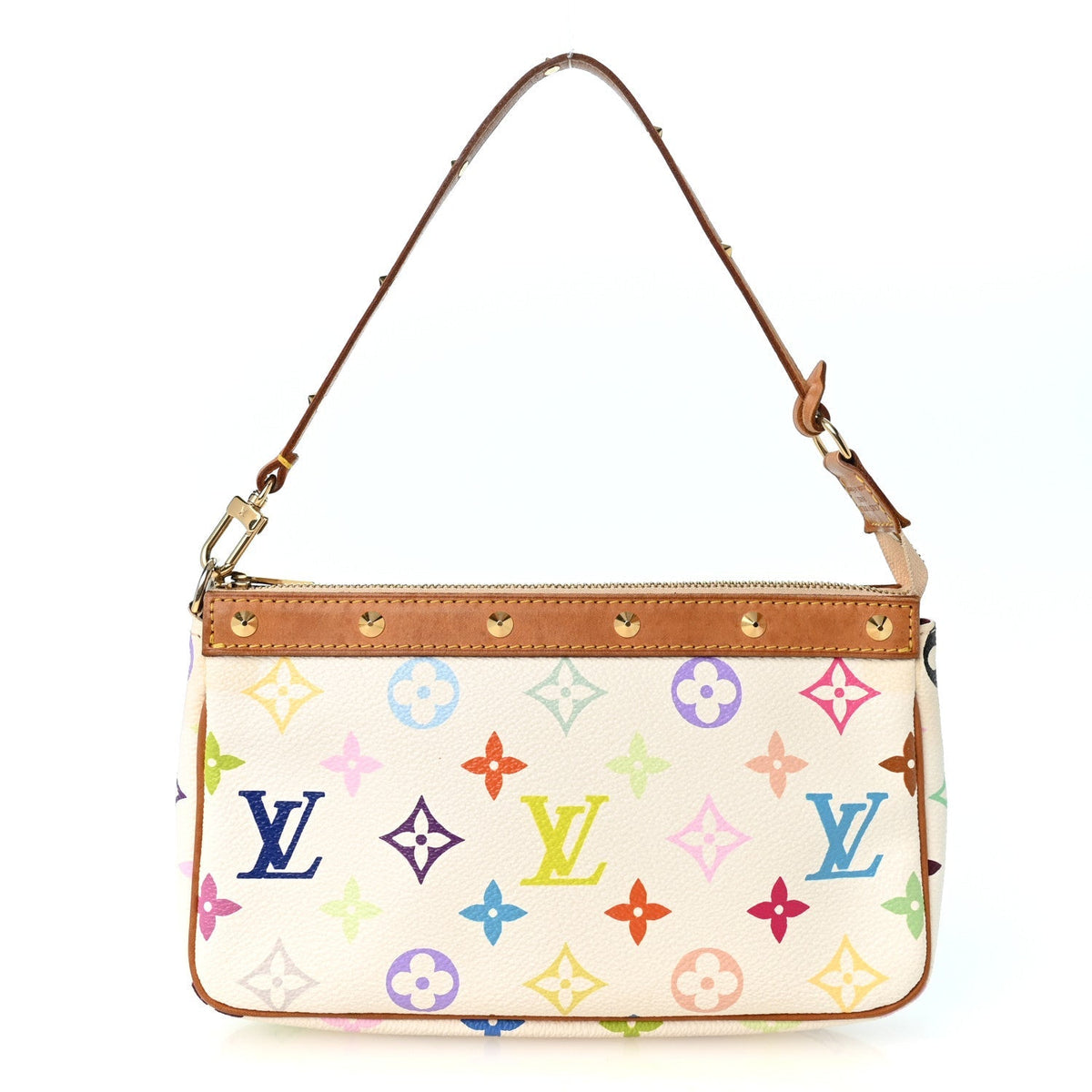 Louis Vuitton Monogram Multicolor Pochette Accessories White 1986710