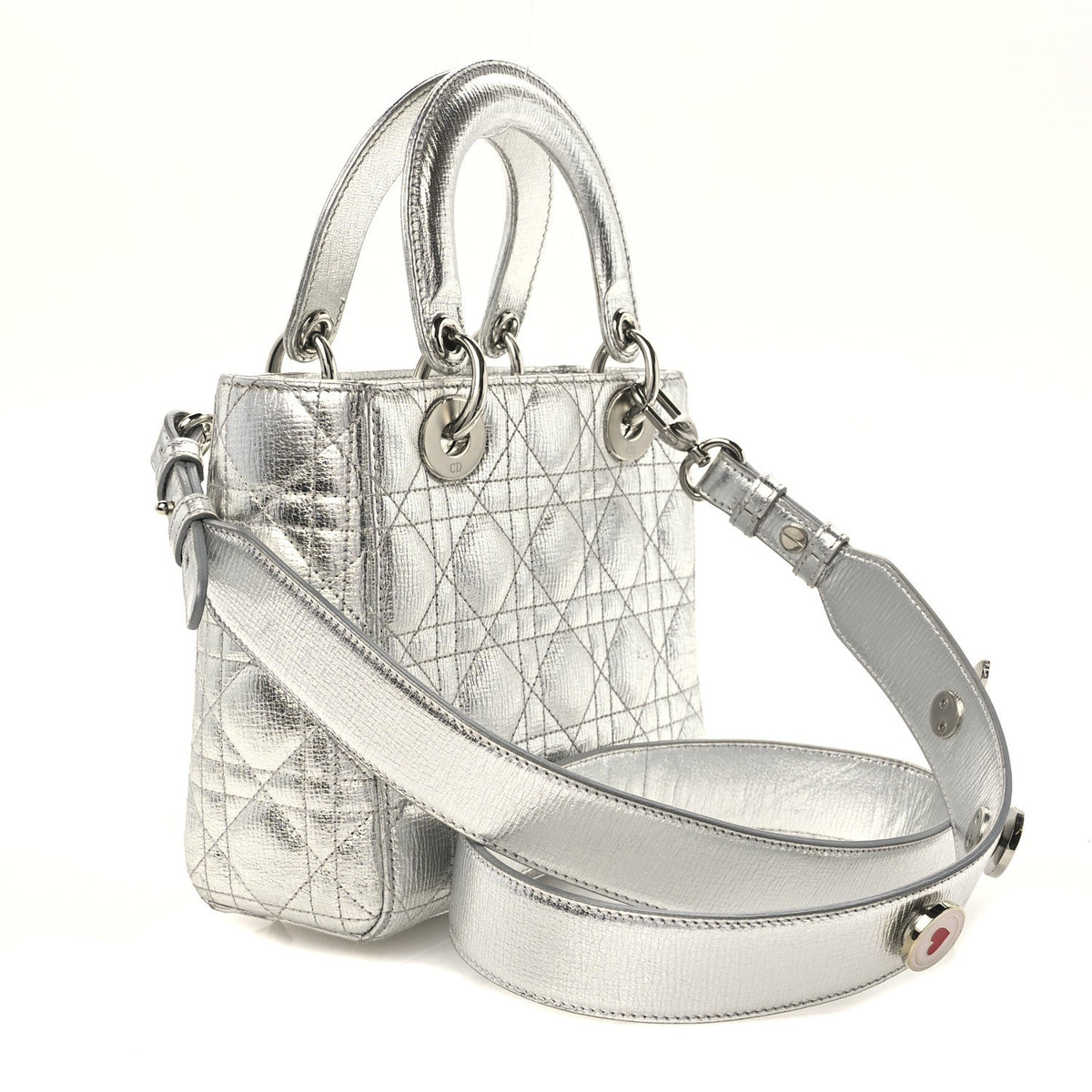 Christian Dior Metallic Calfskin Small My Lady Dior Silver