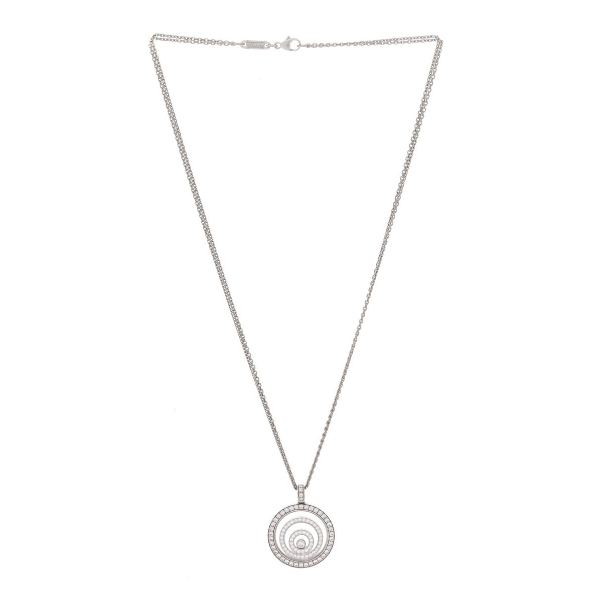 Chopard 18K White Gold Diamond Happy Spirit Pendant Necklace