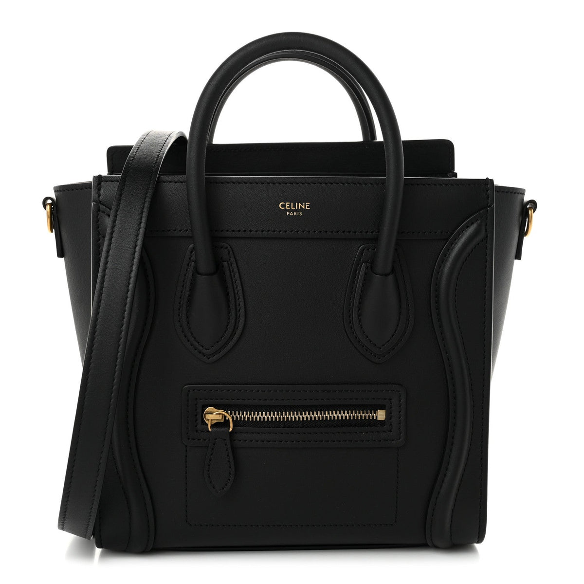Celine Smooth Calfskin Nano Luggage Black