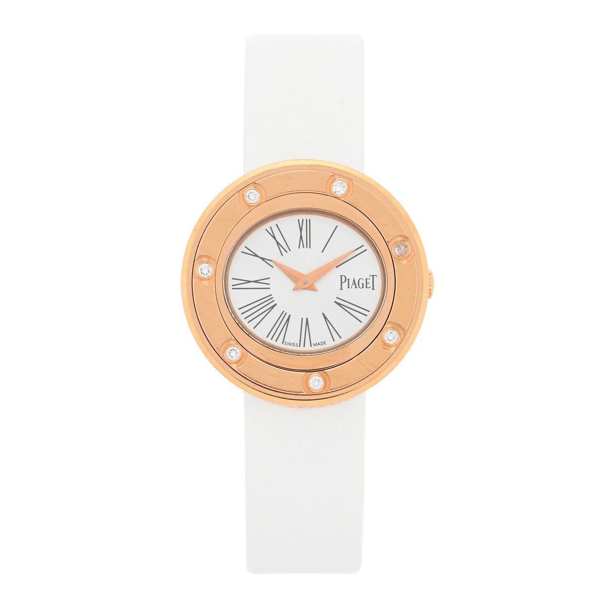 Piaget 18K Rose Gold Satin Diamond 29mm Possession Quartz Watch White