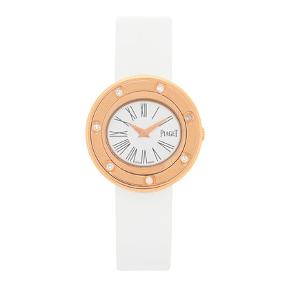 Piaget 18K Rose Gold Satin Diamond 29mm Possession Quartz Watch White