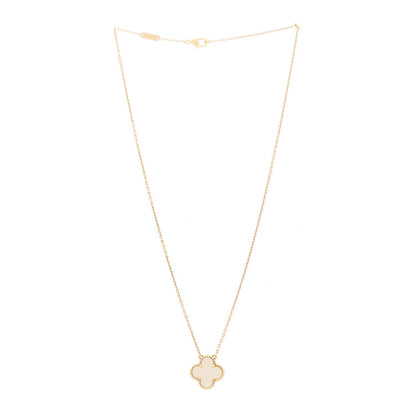 Van Cleef & Arpels 18K Yellow Gold Mother of Pearl Vintage Alhambra Pendant Necklace