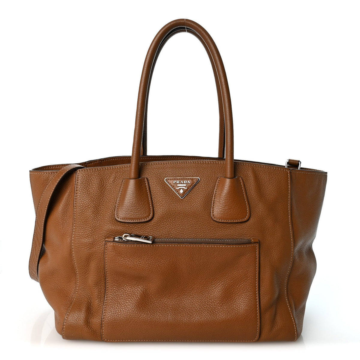 Prada Vitello Daino Shopping Tote Brown