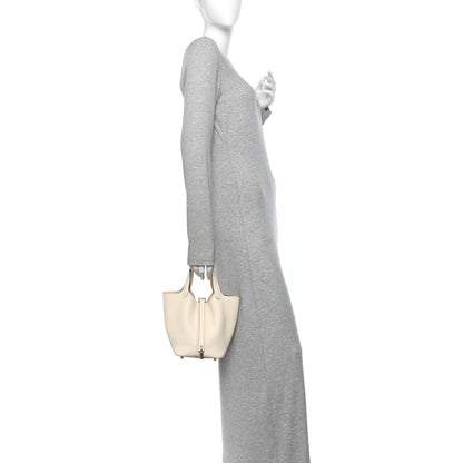Hermes Taurillon Clemence Picotin Lock 18 PM Bag Nata