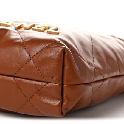 Chanel Shiny Calfskin Quilted Mini Chanel 22 Light Brown
