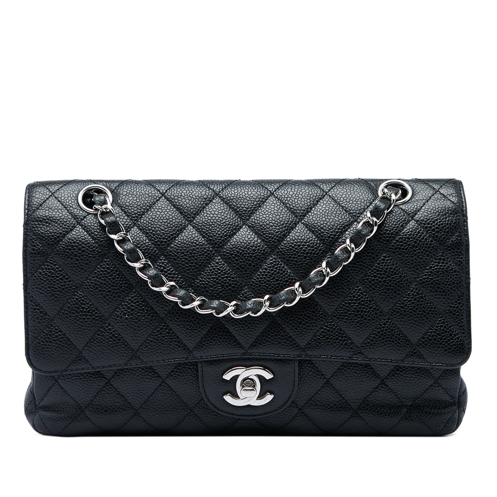 Classic Double Flap Bag Quilted Caviar Medium