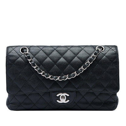 Classic Double Flap Bag Quilted Caviar Medium