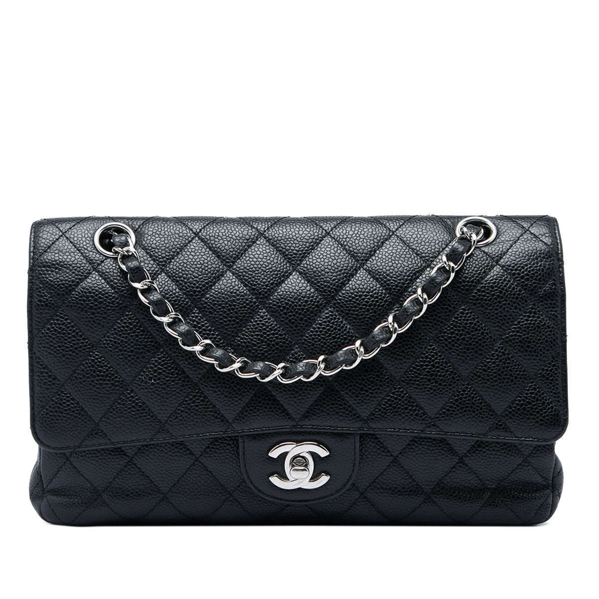 Classic Double Flap Bag Quilted Caviar Medium