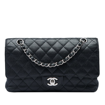 Classic Double Flap Bag Quilted Caviar Medium